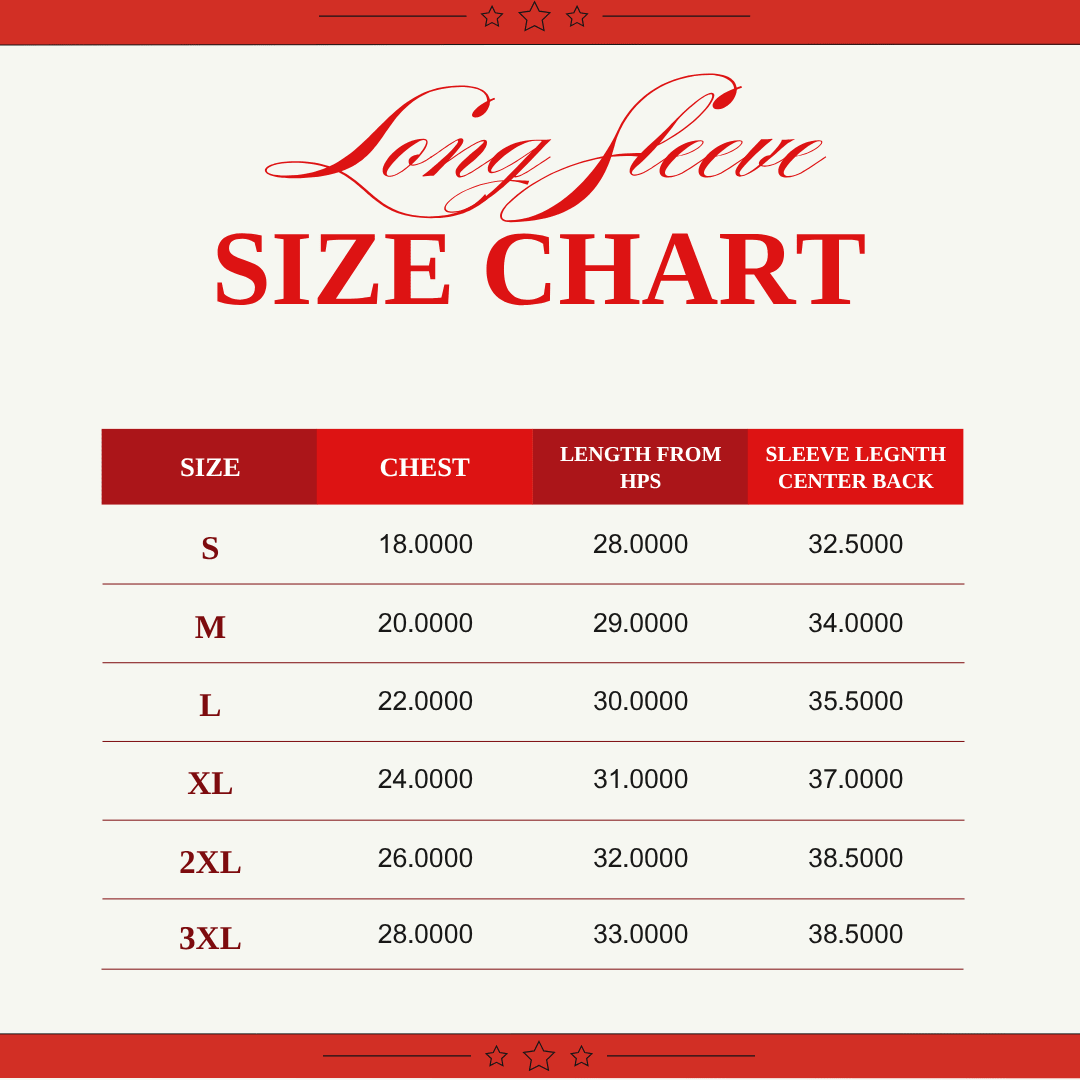 Size Chart Indigo Blue