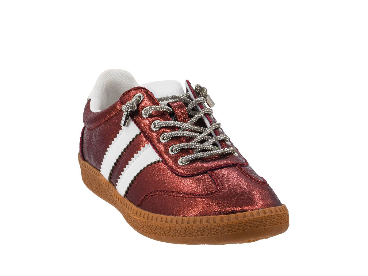 Burgundy Metallic Sneakers
