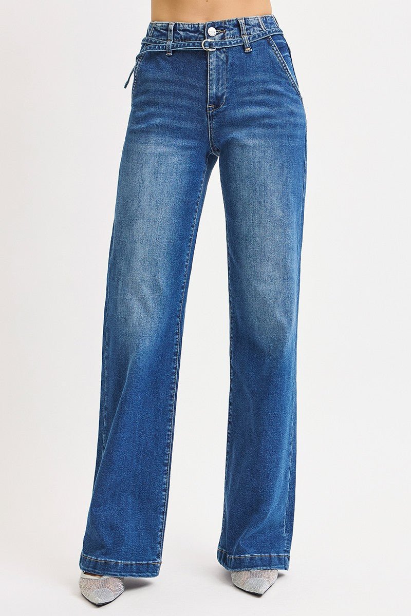 Blue jeans on a white background