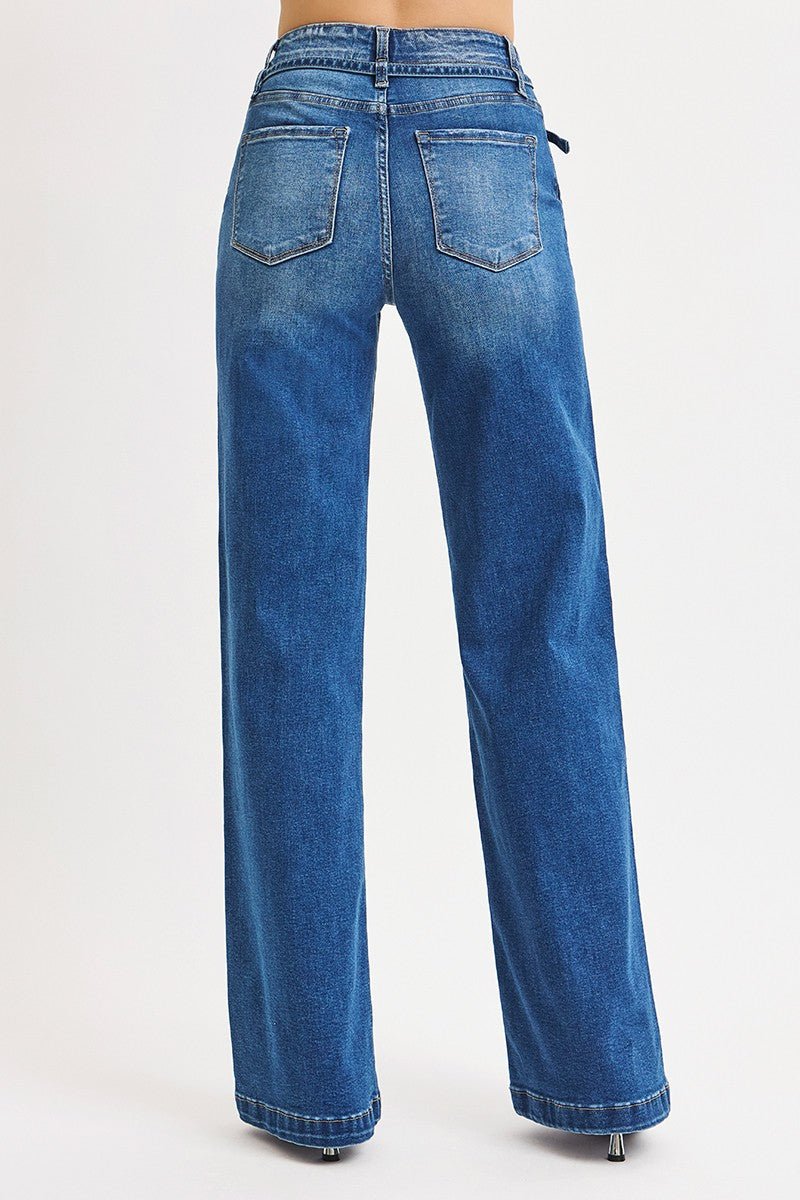 Blue jeans on a white background