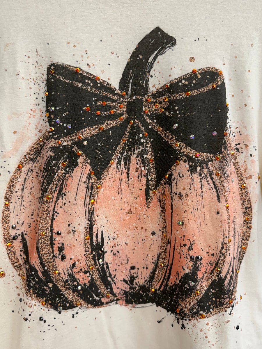 Orange Pumpkin with a Black Bow graphic