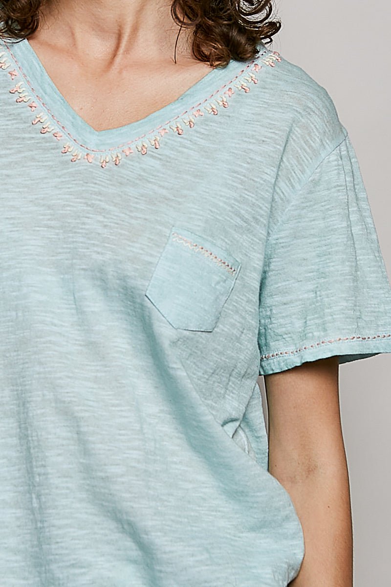 V-Neck Lightweight Short Sleeve Women's T Shirt POL Clothing - Gal-Up Boutique