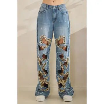 Washed Heart Cutout Blue Denim Oli & Hali - Gal-Up Boutique