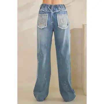 Washed Heart Cutout Blue Denim Oli & Hali - Gal-Up Boutique