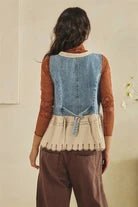 Washed Sunflower Embroidered Vest Oli & Hali - Gal-Up Boutique