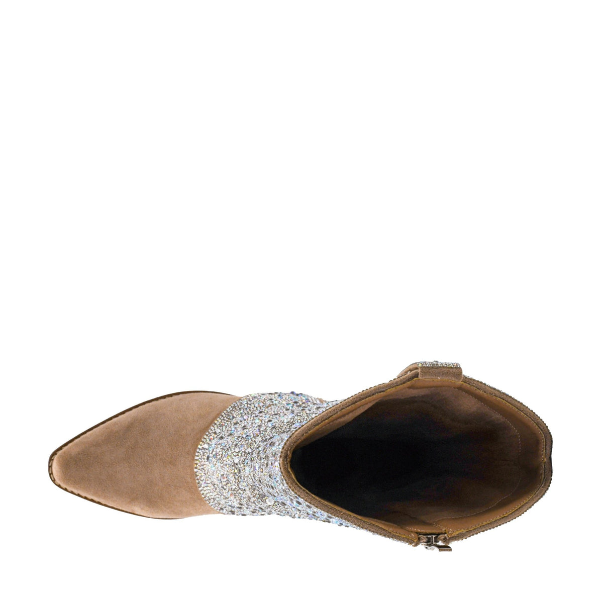 Women's Rhinestone And Sand Color Tall Boot What The Cuff Corkys - Gal-Up Boutique