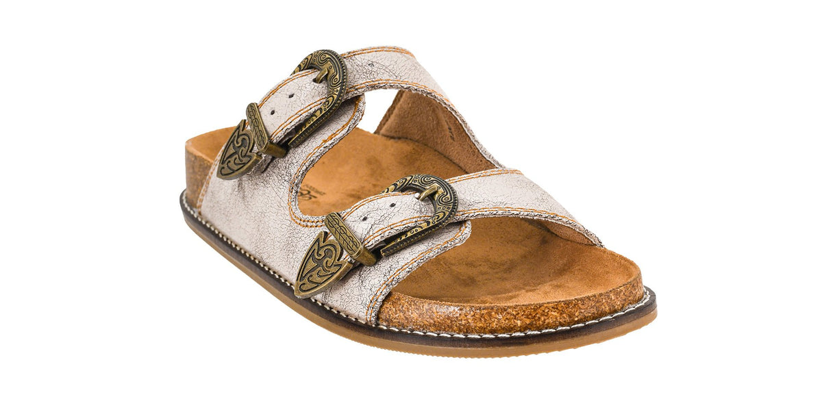 Open Toe Shoe With Buckle Cream Color