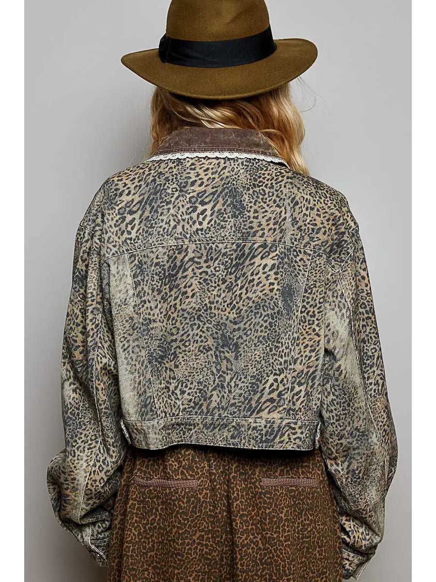 Women's Short Leopard Print Jacket 100% Cotton Pol Clothing - Gal-Up Boutique